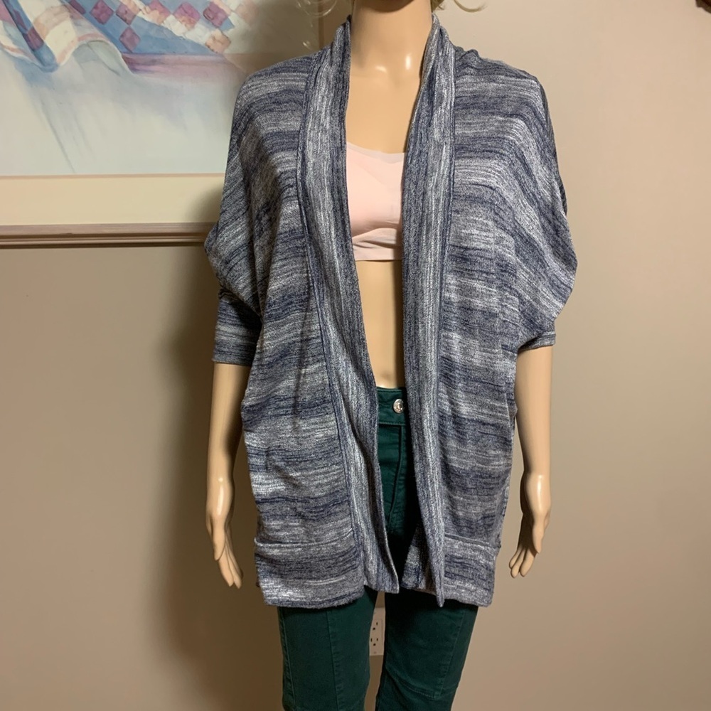 Halston Women's Oversized Cardigan Sweater in Blues Size Medium